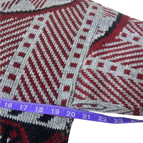 Vintage 80s Jordache Sweater Knit Gray Retro Geometric Après Ski Grandpa Core - Picture 5 of 10